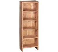 FineBuy - Estantería de madera maciza para CD, 90 cm de alto, 5 compartimentos, estilo rústico
