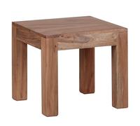 FineBuy Mesa de Centro Moderna Cuadrada 45x45x40 cm Madera Maciza de Acacia | Mesa Auxiliar para Salón | Mesita Café Pequeña para Sofá