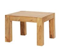 FineBuy Mesa de Centro Moderna Cuadrada 60x60x40 cm Madera Maciza de Acacia | Mesa Auxiliar para Salón | Mesita Café Pequeña para Sofá
