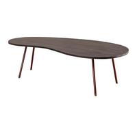 FineBuy Mesa de Centro Retro 122x63x34,5 cm Madera Maciza de Acacia y Metal | Mesa Auxiliar para Salón | Mesita Café para Sofá