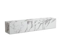 FineBuy Mueble bajo colgante efecto mármol 160 x 30 x 30 cm, mueble de TV de diseño moderno con puertas abatibles, mueble de TV de pared, mueble para TV, mueble para colgar, color blanco