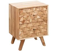 FineBuy Panel de la Noche RAWI 44 x 61 x 35 cm Acacia Madera Maciza gabinete de la Noche Alto | Casa Rural Noche tocador boxspringbed | Mesita de Noche con cajones | Mesita de Noche mesilla de Noche
