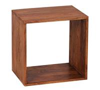 FineBuy pie estanterías de Madera de 43,5 cm Cubo estantería Estantería de Madera de Color Estilo rústico Tabla de Productos Naturales Seleccionable sólida