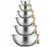 FineDine Premium Various Sizes Stainless Steel Mixing Bowls (Set Of 6)