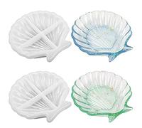 FineGood - 2 moldes de resina de concha, moldes de resina de silicona para fundición de resina, molde de resina epoxi, bandeja de joyería, jabonera