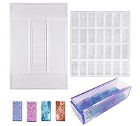 FineGood 2 moldes de silicona de resina epoxi, caja de almacenamiento, fundición de resina epoxi