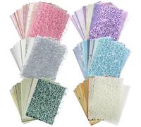 FineGood - Juego de 156 hojas de papel texturizado para álbumes de recortes, papel decorativo de tela de malla para hacer tarjetas, diario, suministros de álbumes de recortes