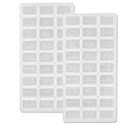 FineGood - Juego de 2 moldes de resina, molde de piedra de runa de resina, moldes de silicona para fundición de resina, molde de resina epoxi para fabricación de joyas
