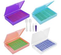 FineGood - Juego de 4 bandejas de arte de diamantes con tapas, kits de almacenamiento de arte de diamantes para adultos, herramientas de pintura de diamantes y accesorios para manualidades