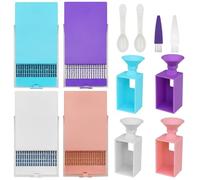 FineGood Juego de 8 bandejas de arte de diamantes, accesorios de almacenamiento de arte de diamantes, kits de herramientas de arte de diamante para adultos, embudo de almacenamiento de diamantes para