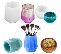 FineGood - Moldes de resina para tazas (2 unidades, resina epoxi, moldes para velas, portapinceles de maquillaje, moldes de silicona
