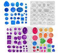 FineGood Moldes de Silicona para Joyas - Resina Epoxi para Colgantes y Pendientes