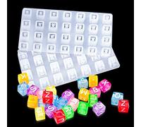 FineInno 2Pcs Molde Resina Letras Rosario Letters Beads Resin Mold Silicona Moldes Epoxi Fundición para Hacer Colgante, Joyería, Manualidade (Beads Molds)