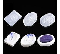 FineInno 3 Piezas Moldes de Jaboneras Soap Dish Resin Mold Molde de Silicona Plato Moldes de Bandeja de Joyería para Decoración Fabricación Artesanal