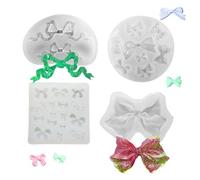 FineInno 4Pcs Moldes Resina Corbata de Moño Bow Tie Resin Mold Moldes Silicona Pajarita Moldes de Fundición Para Fondant Joyas DIY Hacer Artesanía