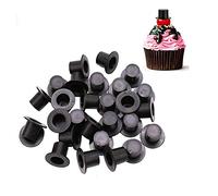 FineInno 50Pcs Sombreros de Copa de Negro Mini Black Top Hats Navidad Muñeco de Nieve Sombreros de Copa en Miniatura Plastic Cup Hats Manualidades