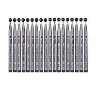 Fineliner - Bolígrafos de pigmento (18 bolígrafos, color negro, con punta fina de puntas diferentes con pincel para dibujo, ilustración de artista, documentos de oficina, scrapbooking y dibujo técnico