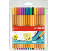 Fineliner Stabilo Point 88 Neón 15 Colores