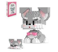 FINELYCR Mini Blocks Sets para Cachorros, Mini Bloques de Construcción de Animales Schnauzer, para Exhibición y Regalos, para Adultos y Niños Mayores de 12 Años