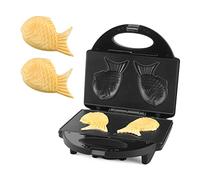 FineMade Taiyaki Máquina para hacer gofres de pescado con placa de cocina antiadherente, sartén eléctrica japonesa en forma de gofre, sartén coreana para bungeoppang, receta incluida