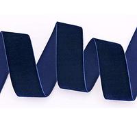 finemark Cinta de terciopelo de 3 m x 36 mm, color azul oscuro (419 Navy), cinta decorativa de terciopelo por un lado para coser y decorar