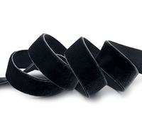 finemark Cinta elástica de terciopelo negro (725), 3 m x 16 mm, de terciopelo elástico, extremadamente elástica por un lado, 20 % elastano para coser
