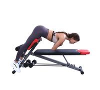 Finer Form - Banco de pesas multifuncional para entrenamiento completo todo en uno, extensión de espalda alta, silla romana, banco abdominal ajustable, banco de declinación, banco plano