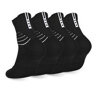Finerview Elite - Calcetines de baloncesto, paquete de 4 calcetines deportivos acolchados para adultos y jóvenes, Ng7 Negro, X-Large