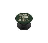 Fines de Semana Café Perro Amante del café PopSockets PopGrip Adhesivo
