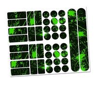 Finest Folia 34 piezas de protección para cuadro de bicicleta MTB BMX cadena película protectora R159 R160 (01 Racing Neon Verde)