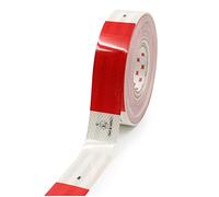 Finest Folia 3M Diamond Grade 983 Scotchlite - Cinta reflectante para contorno (50 mm, 1 m), color rojo y blanco