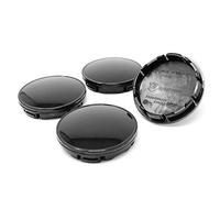 Finest Folia 4 x Tapas del buje para llanta diámetro de 56 mm o 60 mm Universal tapacubo Aluminio para Centro de Rueda Accesorios para Coche (Negro, 56mm Ø)