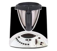 Finest Folia - Adhesivo decorativo compatible con robot de cocina Thermomix TM31, resistente al agua, autoadhesivo R182 (27 negro mate)