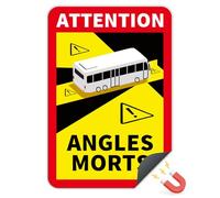 Finest Folia Angles Morts Lámina magnética de 25x17cm para vehículos obligatorios a partir de 3,5 t en Francia. Advertencia de ángulo muerto magnético, resistente a la intemperie y UV, duradero