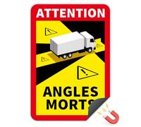 Finest Folia Angles Morts RV004 - Lámina magnética (25 x 17 cm, obligatoria para vehículos a partir de 3,5 t en Francia, advertencia de ángulo muerto, UV, resistente a la intemperie, duradero, imán