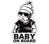 Finest-Folia Baby On Board Sticker 12 x 7 cm Autoadhesivo Pegatinas Auto Coche Adhesivo Resistente al UV Agua (Baby on Board, Niño)