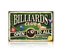 Finest Folia Cartel de aluminio, 30 x 20 cm, decoración para jardín, salón, garaje, exterior, retro, aficiones, resistente a la intemperie, resistente, estable, RV002 (14 billares)
