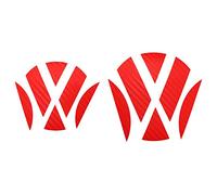 Finest-Folia Emblema Esquinas Carbon Rojo Delantera + Trasera VW Golf 7 VII GTI GTD R Turbo Logo