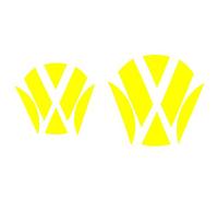 Finest-Folia Emblema Esquinas Neon Amarillo Delantera + Trasera VW Golf 7 VII GTI GTD R Turbo Logo