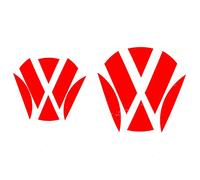 Finest-Folia Emblema Esquinas Neon Rojo Delantera + Trasera VW Golf 7 VII GTI GTD R Turbo Logo
