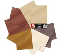 Finest Folia Juego de 10 hojas DIN A4 - Película para plotter - 621/631 - Película autoadhesiva de vinilo para corte, bricolaje, pegatinas y etiquetado - 29,7 x 21 cm (tonos marrones mate)