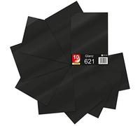 Finest Folia Juego de 10 hojas DIN A4 - Película para plotter - 621/631 - Película autoadhesiva de vinilo para corte, bricolaje, pegatinas y etiquetado - 29,7 x 21 cm (negro mate)