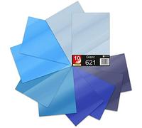 Finest Folia Juego de 10 hojas DIN A4 - Película para plotter - 621/631 - Película autoadhesiva de vinilo para corte, bricolaje, pegatinas y etiquetado - 29,7 x 21 cm (tonos azules mate)