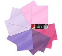 Finest Folia Juego de 10 hojas DIN A4 - Película para plotter - 621/631 - Película autoadhesiva de vinilo - para corte, bricolaje, pegatinas y etiquetado - 29,7 x 21 cm (tonos lilas brillantes)