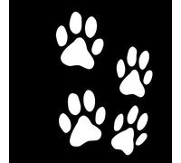 Finest Folia Juego de 12 pegatinas para patas de perro de 6 x 6 cm, para coche, moto, pared, portátil, mueble (K015, blanco brillante)