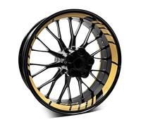 Finest Folia Juego de 18 pegatinas para llantas de moto y coche, diseño completo, para llantas de 15", 16", 17", 18", 19 pulgadas, MR020 (08 dorado metálico)