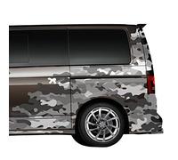 Finest Folia Juego de 2 adhesivos para coche, diseño de camuflaje, mate, para tuning, laterales, impermeables, accesorios RX048 (gris 05)