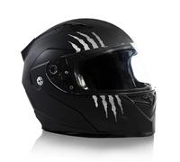 Finest Folia - Juego de 2 pegatinas con efecto de arañazo para casco de moto y coche, 7,5 x 7,5 cm, Monster Sticker con diseño de garra, autoadhesivas, impermeables, K173 (plateado)