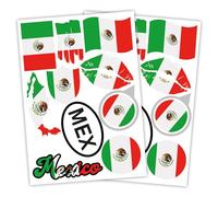 Finest Folia Juego de 2 Pegatinas de Bandera de País DIN A4 para Coche, Moto - Autoadhesivas, Resistentes a la Intemperie, R217 (39 México)