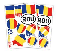 Finest Folia Juego de 2 Pegatinas de Bandera DIN A4 Para Coche y Moto - Autoadhesivas, Resistentes a la Intemperie, R217 (47 Rumania)